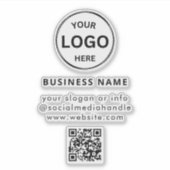 QR Code Business Logo Eenvoudige minimalistische l Sticker (Voorkant)