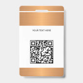 QR code business logo employee photo copper ID Badge (Achterkant)