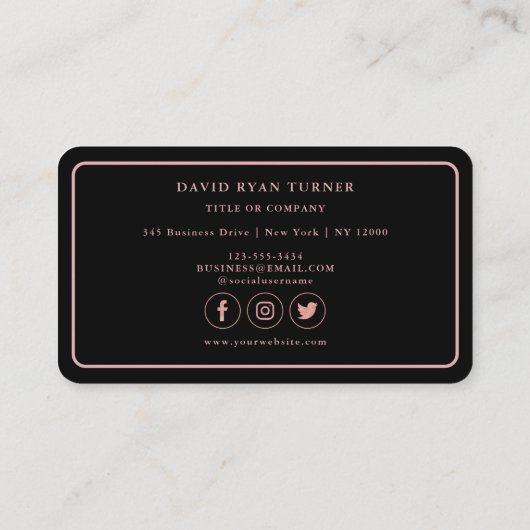 QR-code Business Logo Gold Black Professional Visitekaartje (Achterkant)