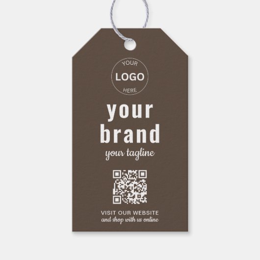 QR Code Business Logo Hang Label Prijs Label Swing Cadeaulabel (Voorkant)
