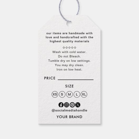 QR Code Business Logo Hang Label Prijs Swing Label Cadeaulabel (Achterkant)