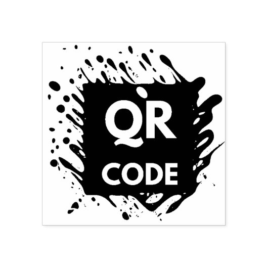 QR Code Business Logo hier Rubberstempel (Afrduk)