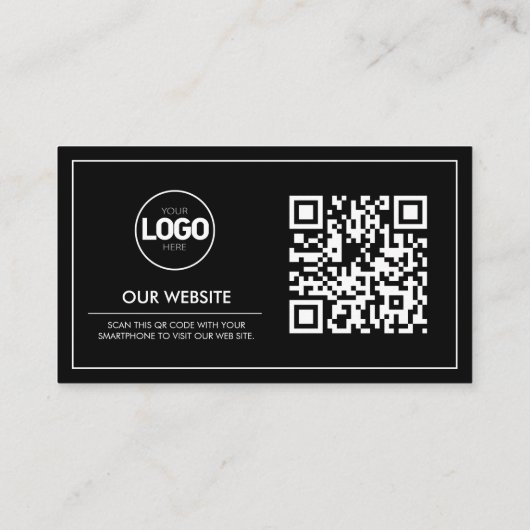 QR Code Business Logo Kaart | Modern minimalist Visitekaartje (Achterkant)