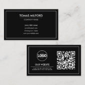 QR Code Business Logo Kaart | Modern minimalist Visitekaartje (Voorkant / Achterkant)
