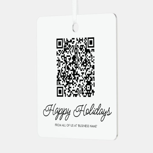 QR Code Business Logo Kerstmetaal-versiering Metalen Ornament (Voorkant links)