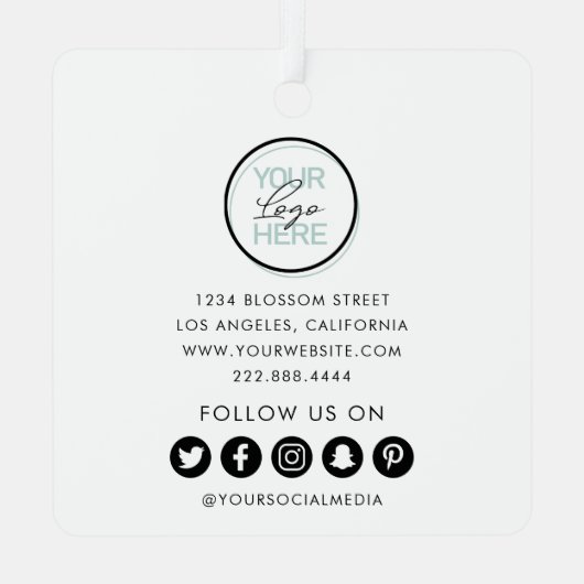 QR Code Business Logo Kerstmetaal-versiering Metalen Ornament (Achterkant)