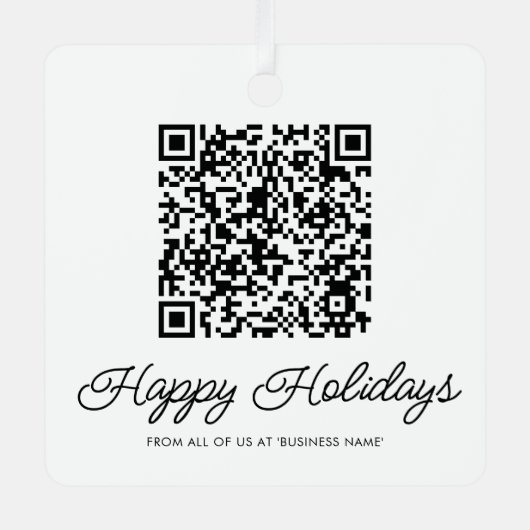 QR Code Business Logo Kerstmetaal-versiering Metalen Ornament (Voorkant)