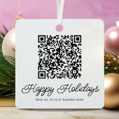 QR Code Business Logo Kerstmetaal-versiering Metalen Ornament