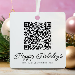 QR Code Business Logo Kerstmetaal-versiering Metalen Ornament
