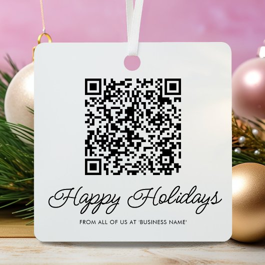 QR Code Business Logo Kerstmetaal-versiering Metalen Ornament