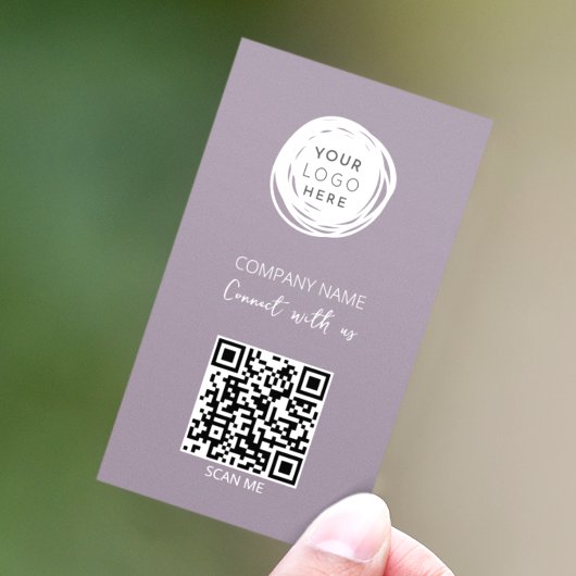 QR Code Business Logo Lila Modern Visitekaartje