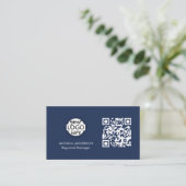 QR Code Business Logo Marine Modern Professioneel Visitekaartje (Staand voorkant)