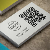 QR Code Business Logo | Minimale grijze beroepsbeo Visitekaartje