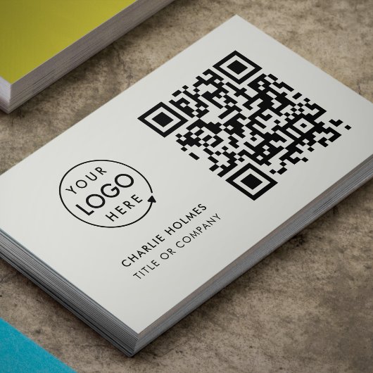 QR Code Business Logo | Minimale grijze beroepsbeo Visitekaartje