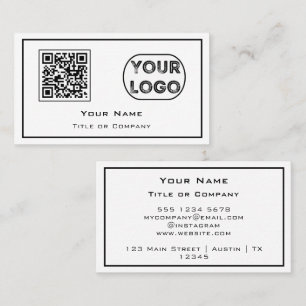 QR Code Business Logo minimalist White Business Ca Visitekaartje