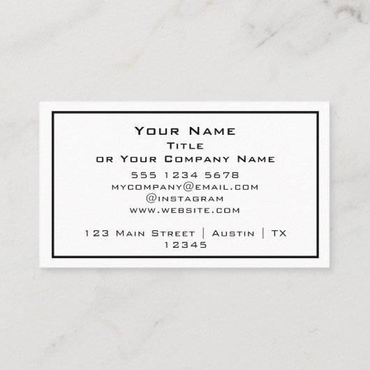 QR Code Business Logo minimalistisch wit Visitekaartje (Achterkant)