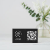 QR Code Business Logo | Modern Blush Pink Business Contactkaartje (Staand voorkant)