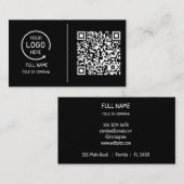 QR Code Business Logo | Modern Blush Pink Business Contactkaartje (Voorkant / Achterkant)