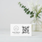 QR Code Business Logo | Modern Blush Pink Business Visitekaartje (Staand voorkant)