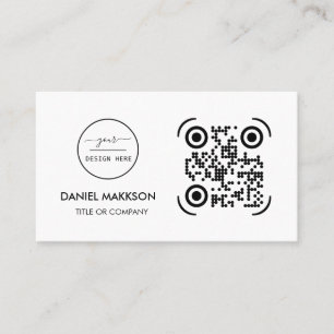 QR Code Business Logo Modern Blush Pink Business Visitekaartje