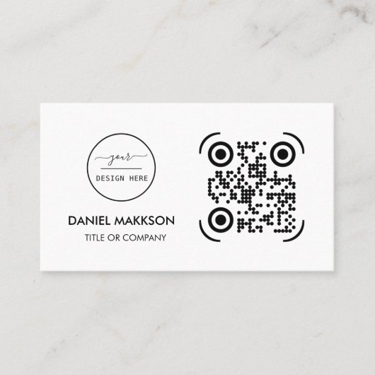 QR Code Business Logo | Modern Blush Pink Business Visitekaartje (Voorkant)