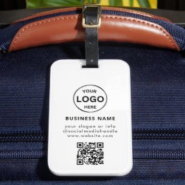 QR Code Business Logo Modern Eenvoudig Bagagelabel