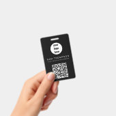 QR Code Business Logo Modern minimalistisch bedrij Badge (Handheld)