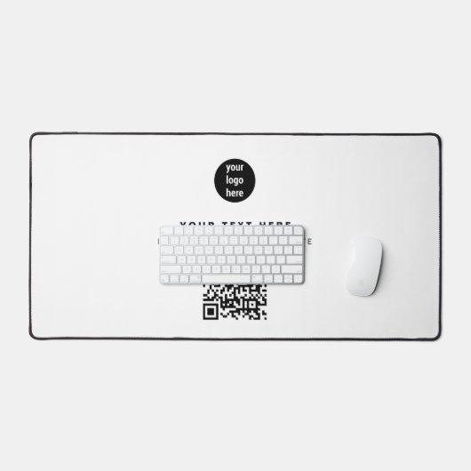QR Code Business Logo Modern minimalistisch bedrij Bureaumat (Keyboard & Muis)
