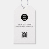 QR Code Business Logo Modern minimalistisch bedrij Cadeaulabel (Voorkant)