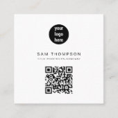 QR Code Business Logo Modern minimalistisch bedrij Contactkaartje (Voorkant)