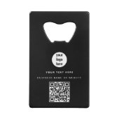 QR Code Business Logo Modern minimalistisch bedrij Creditkaart Flessenopener (Achterkant)