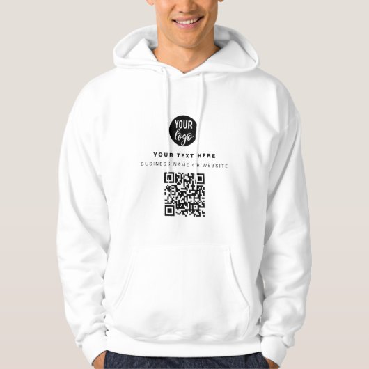 QR Code Business Logo Modern minimalistisch bedrij Hoodie (Voorkant)