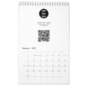 QR Code Business Logo Modern minimalistisch bedrij Kalender (Feb 2027)