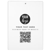 QR Code Business Logo Modern minimalistisch bedrij Klembord (Achterkant)