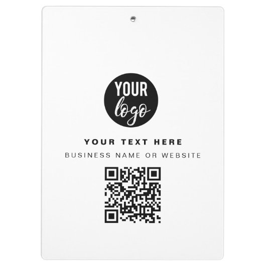 QR Code Business Logo Modern minimalistisch bedrij Klembord (Achterkant)