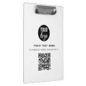 QR Code Business Logo Modern minimalistisch bedrij Klembord (Rechts)