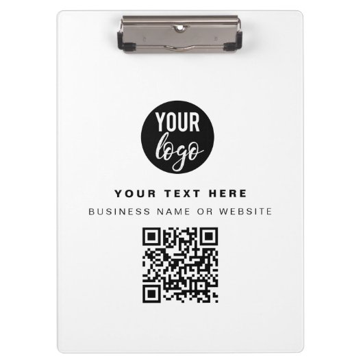 QR Code Business Logo Modern minimalistisch bedrij Klembord (Voorkant)