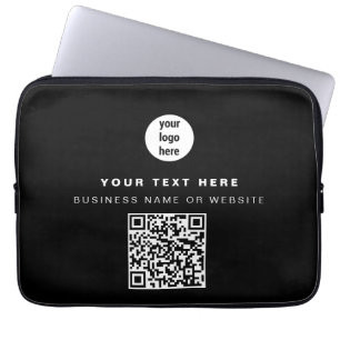 QR Code Business Logo Modern minimalistisch bedrij Laptop Sleeve