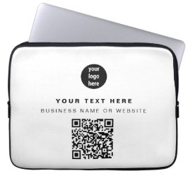 QR Code Business Logo Modern minimalistisch bedrij Laptop Sleeve