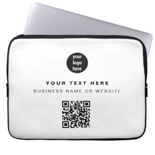 QR Code Business Logo Modern minimalistisch bedrij Laptop Sleeve