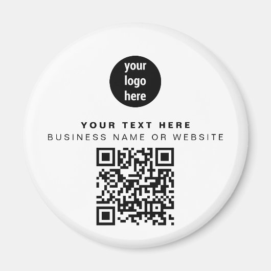 QR Code Business Logo Modern minimalistisch bedrij Magneet (Voorkant)