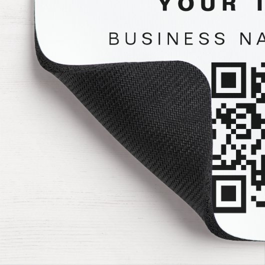 QR Code Business Logo Modern minimalistisch bedrij Muismat (Hoek)