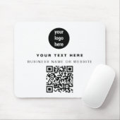 QR Code Business Logo Modern minimalistisch bedrij Muismat (Met muis)