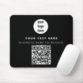 QR Code Business Logo Modern minimalistisch bedrij Muismat (Met muis)