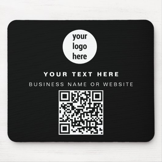 QR Code Business Logo Modern minimalistisch bedrij Muismat (Voorkant)