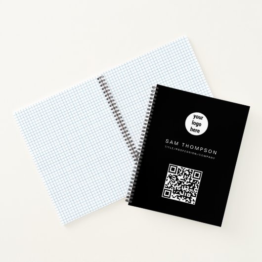 QR Code Business Logo Modern minimalistisch bedrij Notitieboek (Binnen)