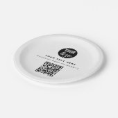 QR Code Business Logo Modern minimalistisch bedrij Papieren Bordje (Gekanteld)