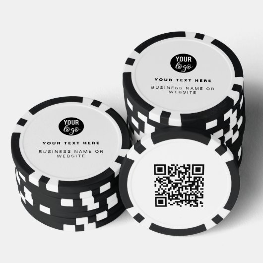QR Code Business Logo Modern minimalistisch bedrij Poker Chips (Opstapeling)