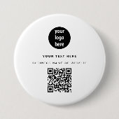 QR Code Business Logo Modern minimalistisch bedrij Ronde Button 7,6 Cm (Voorkant)