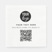 QR Code Business Logo Modern minimalistisch bedrij Servet (Voorkant)